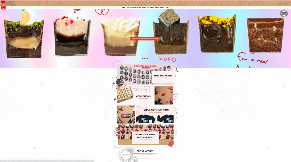 Ecommerce website design inspiration - Bon Bon Bon
