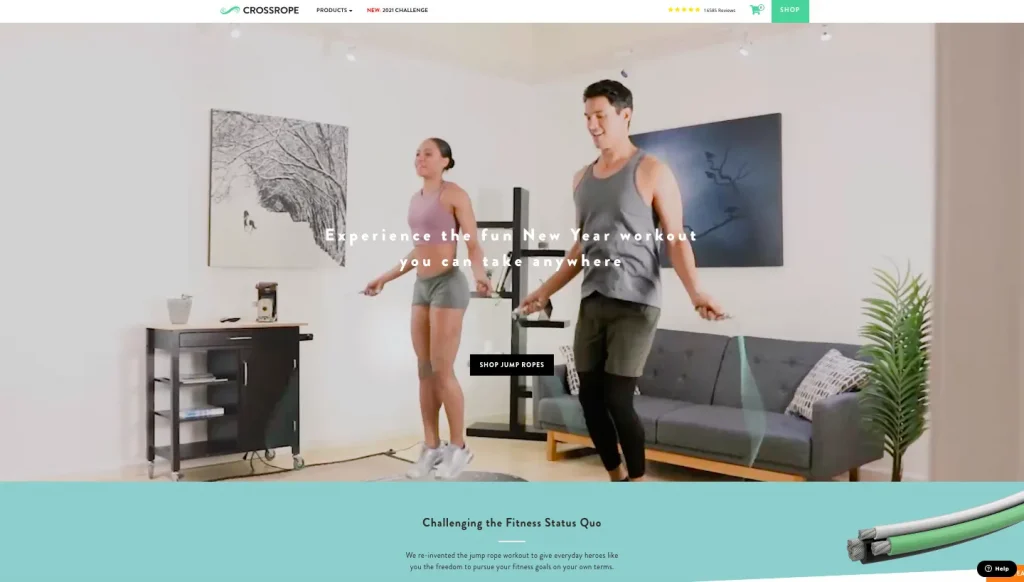 Ecommerce website design inspiration - Crossrope