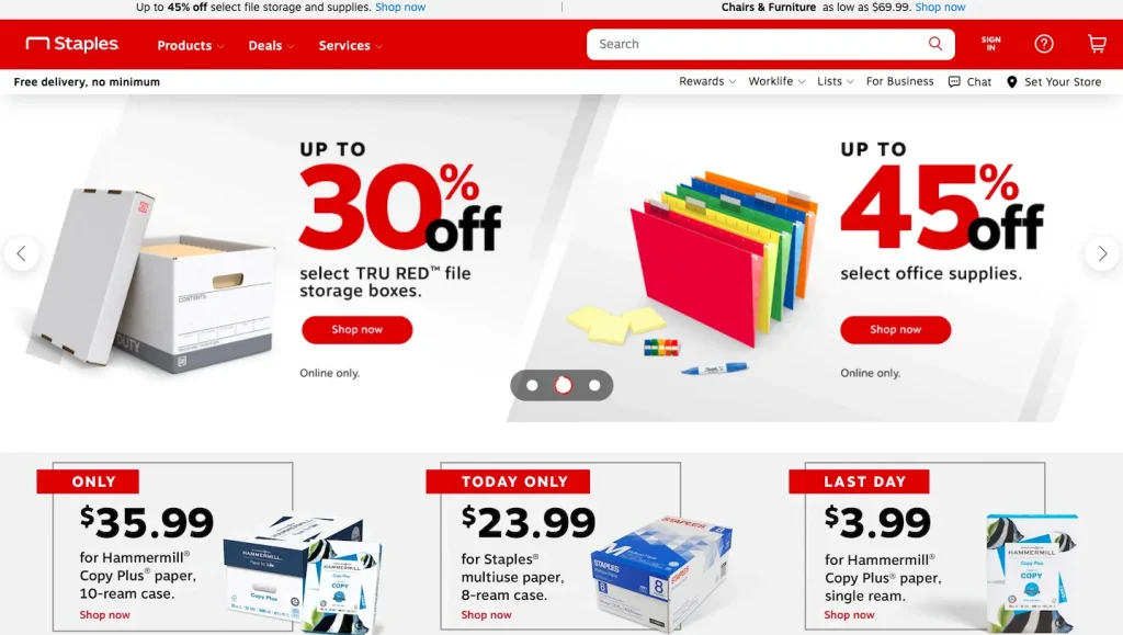 Staples ecommerce platform website