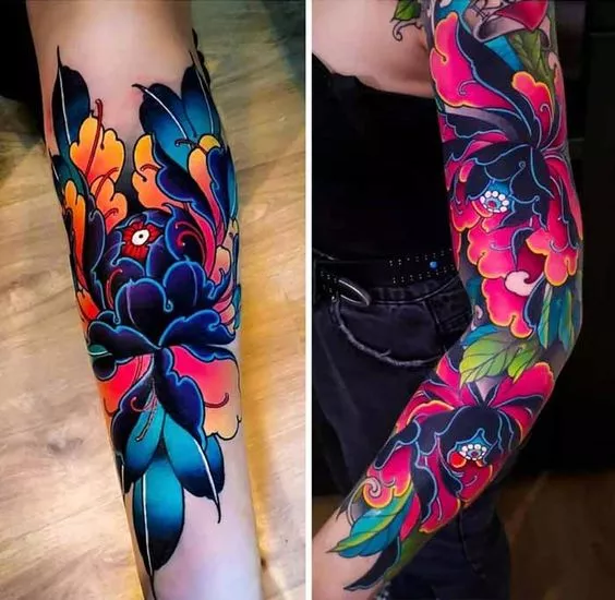 mixed tattoo styles 
