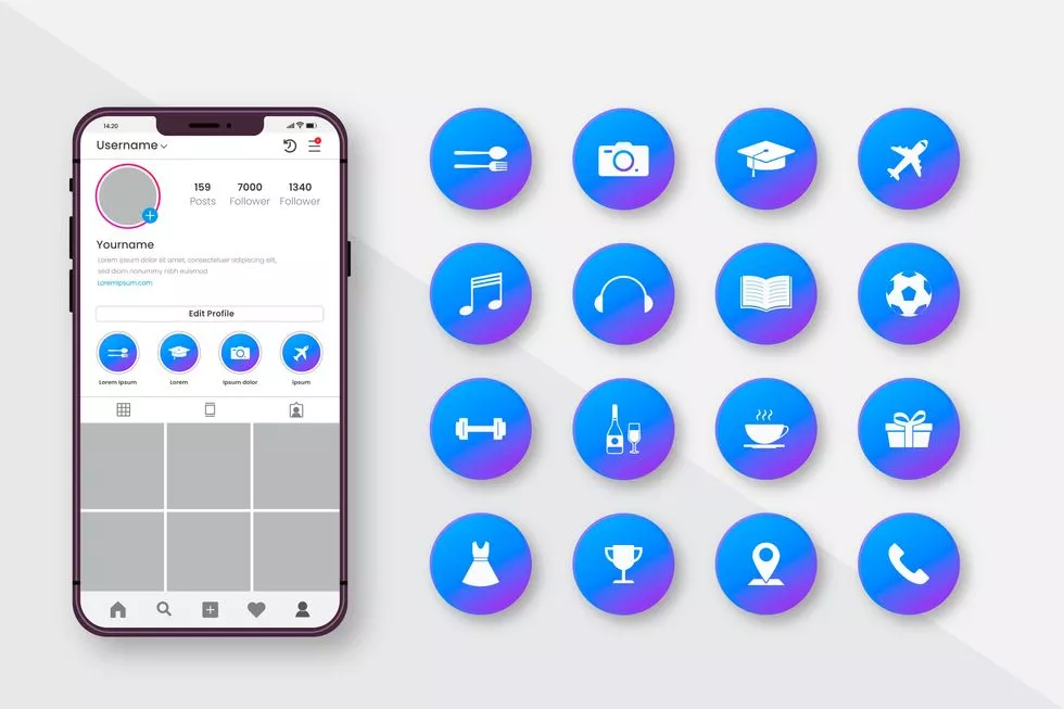 single instagram story highlight icons 
