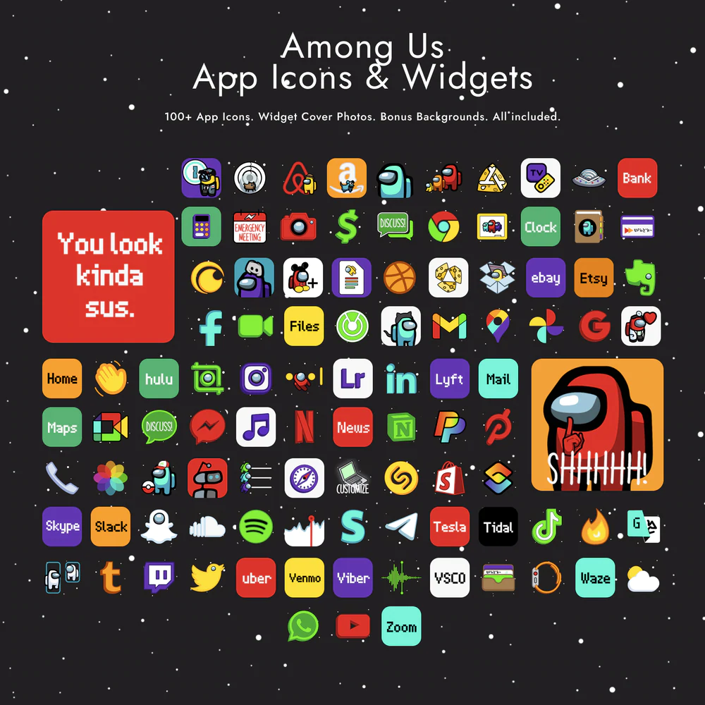 single aesthetic black app icons 