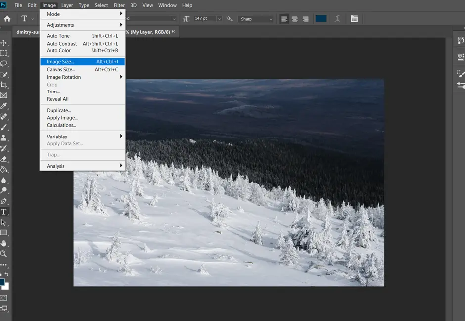 how to resize an image in photoshop by dragging 