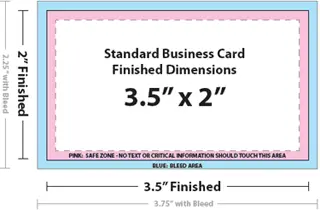 business card size in inches 
