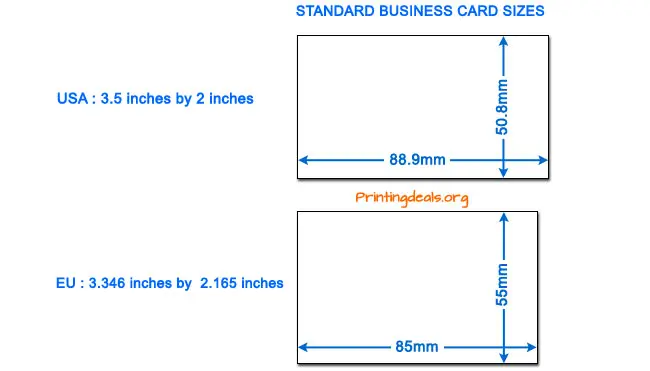 average business card size 