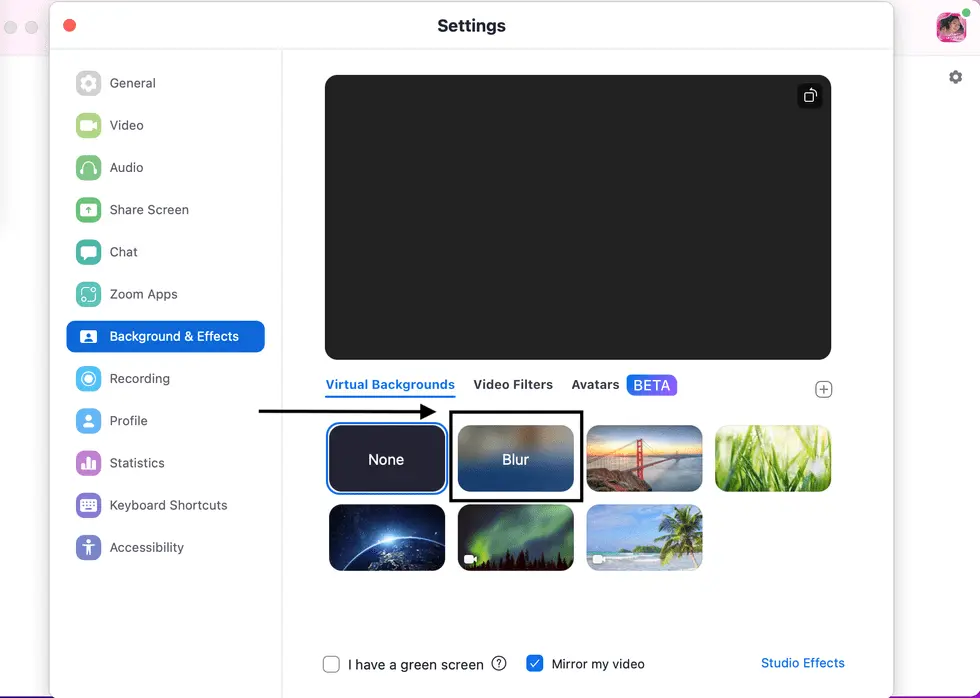  how to blur your background in zoom