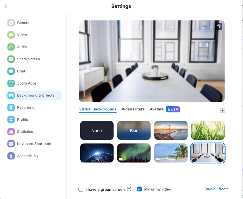  how to set blur background in zoom