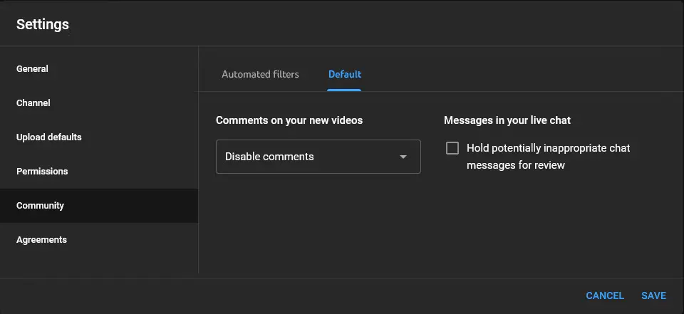 how to turn on youtube comments