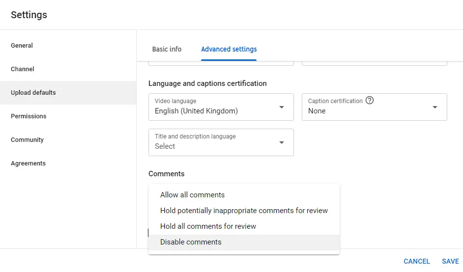  how to turn on comments in youtube