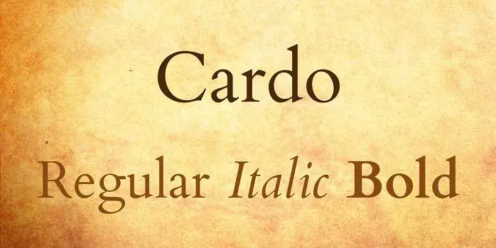 Cardo font for logos