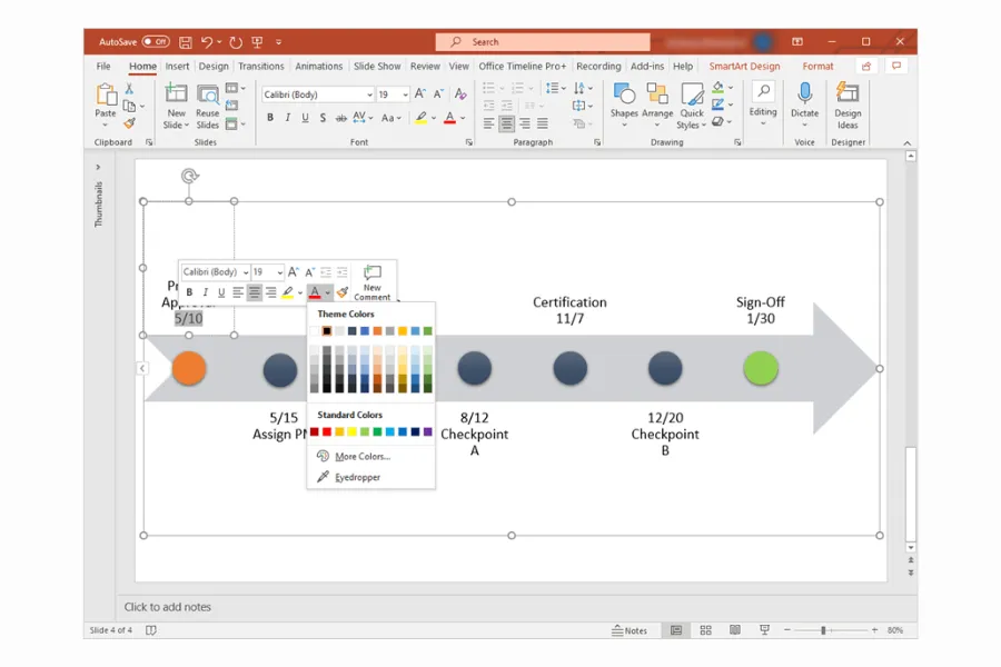 who uses timelines in presentations