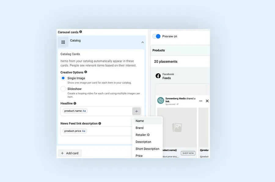 unique carousel ads facebook