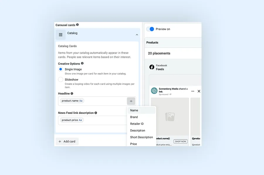facebook carousel ads image