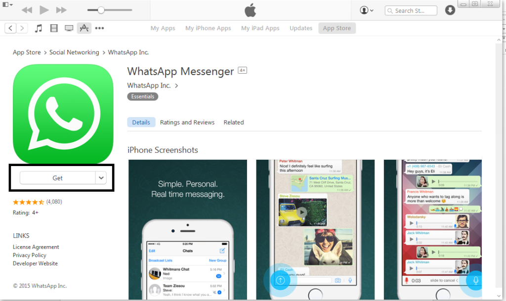 Install WhatsApp