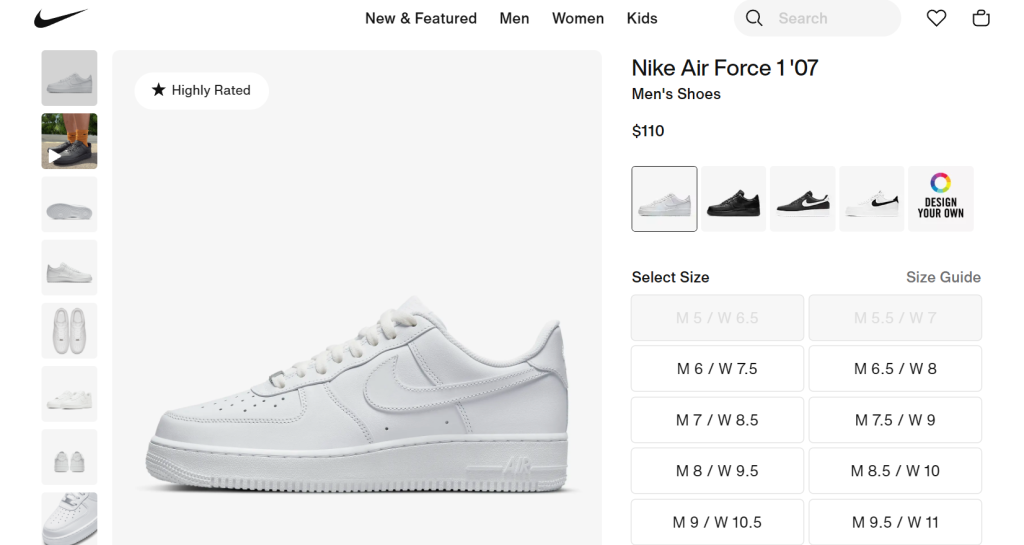 Nike Product Page