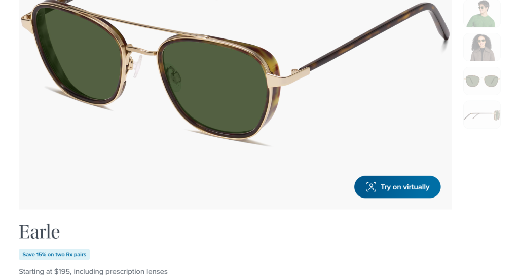 Warby Parker Product Page