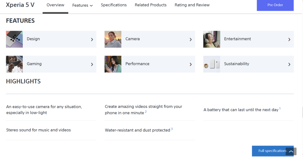 Sony Xperia 5 V Overview