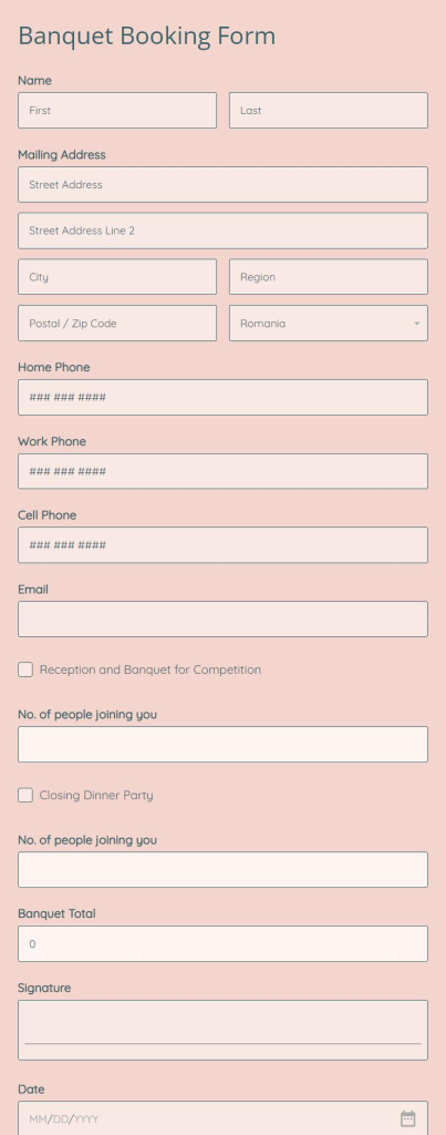 Booking or Appointment Form