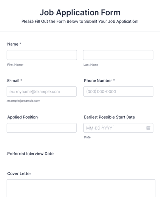 Employment or Job Application Form