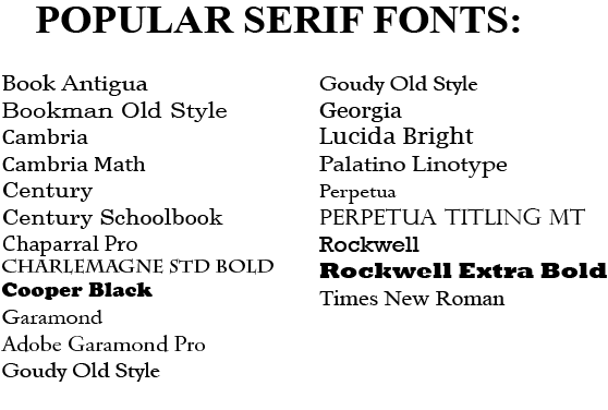 Serif Fonts