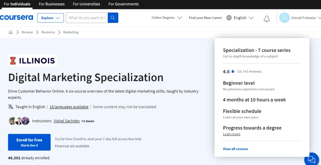 Coursera - Digital Marketing Specialization