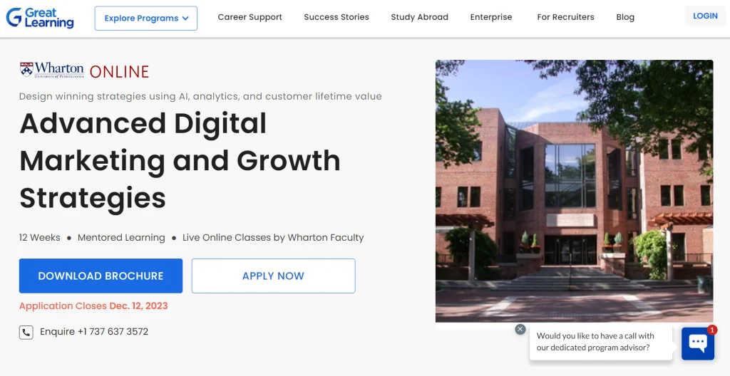 Advanced Digital Marketing and Growth Strategies by The Wharton School, University of Pennsylvania