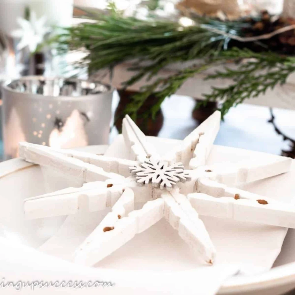 Clothespin Snowflakes